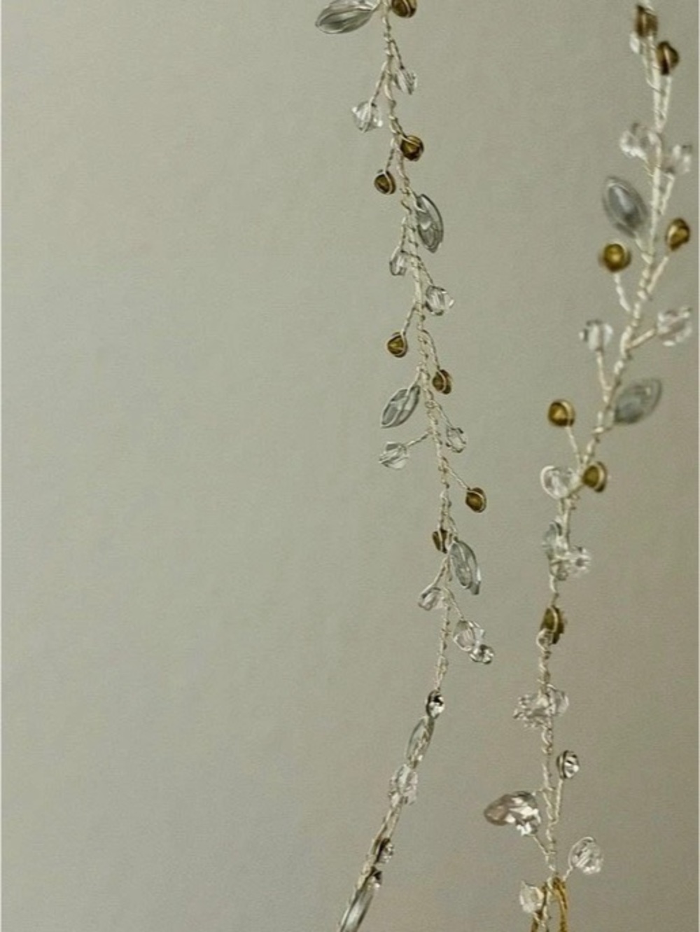 brides & hairpins Crystal Leaf Bridal Belt Silver & Gold Like New